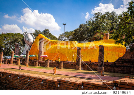 Wat Khun Inthapramun temple with reclining buddha, in Ang Thong, Thailand 92149684