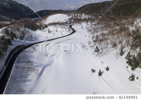 Snowy scenery of Shiga Kogen winter winter scenery Snowy scenery of Shiga Kogen winter winter scenery 92149991