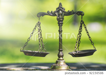 Balance and green blur background Balance and green blur background 92150586