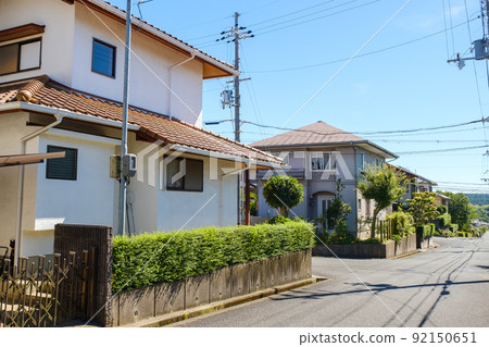 Residential area lined with single-family homes Bed Town Kizugawa City, Kyoto Prefecture 92150651