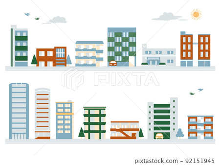 Simple cityscape icon and sky 92151945