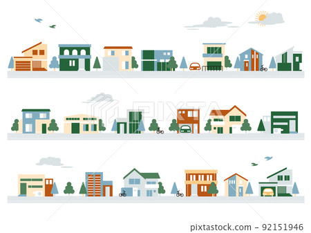 Simple house icon and sky Simple house icon and sky 92151946