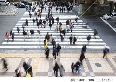 December pedestrian crossing scenery 92154308