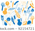 Vegetable two-tone illustration set 92154721