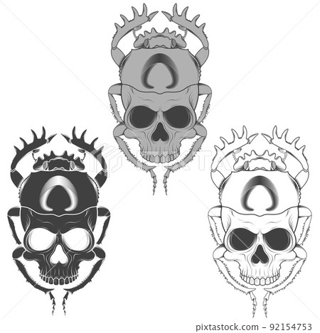 Beetle silhouette design with skull 92154753