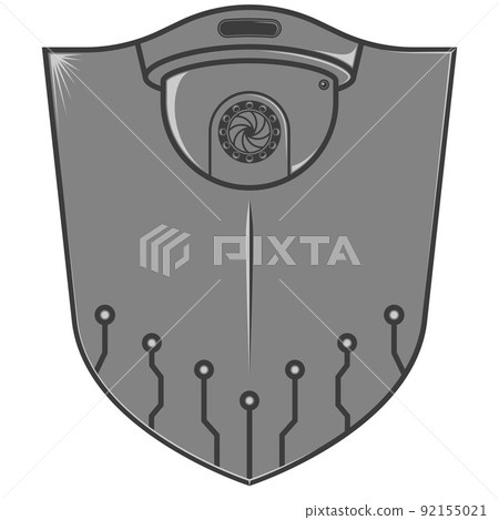 Visual security shield logo 92155021