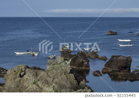 Sea urchin fishing Sea urchin fishing 92155445