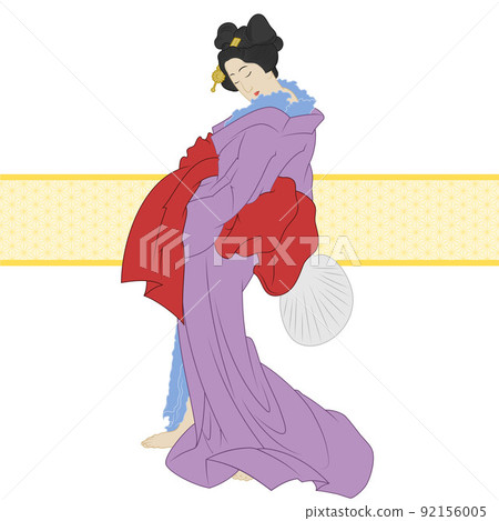 Geisha holding a fan 92156005