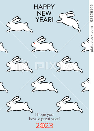 2023 New Year's card Rabbit Simple 2023 New Year's card Rabbit Simple 92156146