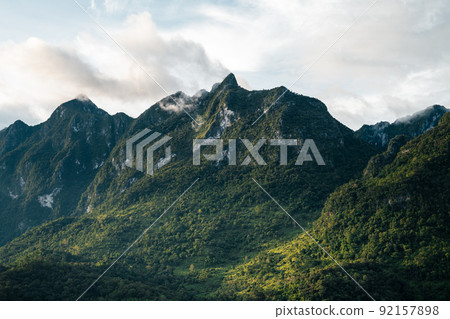 mountain view in the morning mountain view in the morning 92157898