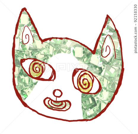 Uzumaki cat, crystal pattern, red frame Uzumaki cat, crystal pattern, red frame 92158330