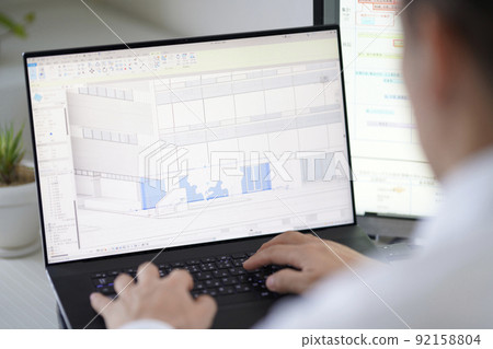 3D CAD 3D 3DCG architectural design curtain wall 92158804