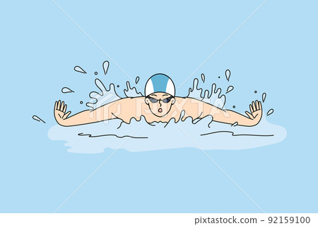 Athlete swimming in pool Athlete swimming in pool 92159100