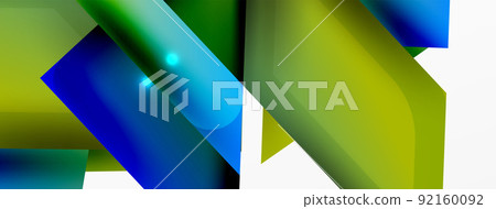 Dynamic 3d geometric abstract background. Triangles and other simple forms composition. Vector Illustration For Wallpaper, Banner, Background, Card, Book Illustration, landing page Dynamic 3d geometric abstract background. Triangles and other simple forms composition. Vector Illustration For Wallpaper, Banner, Background, Card, Book Illustration, landing page 92160092