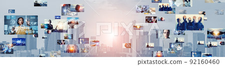 Society and video image Horizontal visual for banners and advertisements 92160460