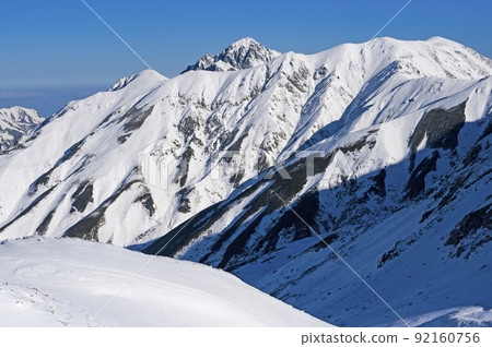 Mt. Tsurugi and Mt. Bessan seen from Mt. Jodo 92160756