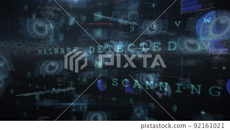 Image of data processing over black background Image of data processing over black background 92161021