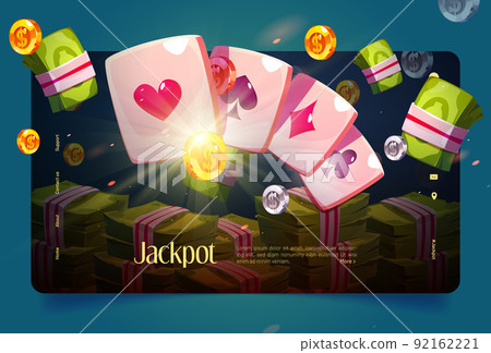 Casino banner with poker cards and money 92162221