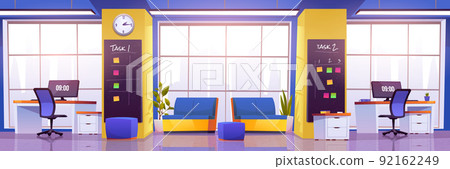 Modern coworking office empty interior Modern coworking office empty interior 92162249