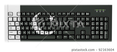 Pakistani flag painted on computer keyboard. 3D rendering 92163604