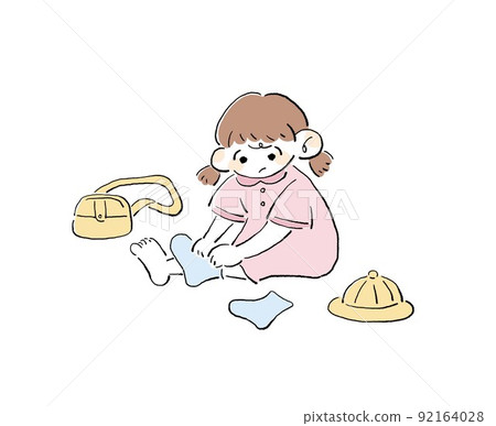 Girl changing clothes for the entrance ceremony 92164028