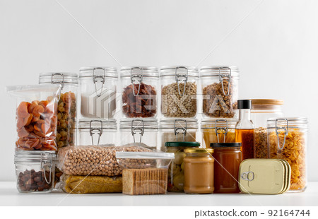 close up of different food and preserves on table close up of different food and preserves on table 92164744