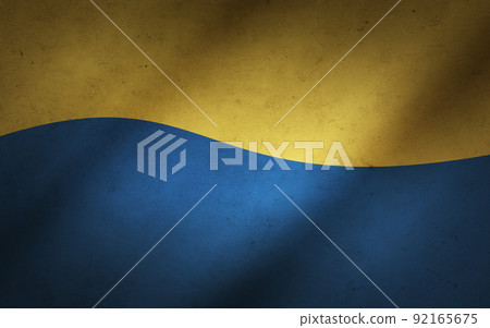 concrete wall painted in colors of flag of ukraine 92165675