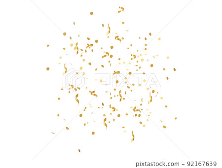 Golden glitter confetti isolated on white background. Shiny particles. Party, Merry Christmas, Happy New year decoration. 3D rendering. 92167639