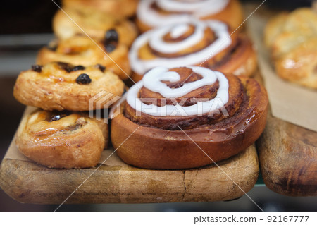 appetizing croissants on the windscreen appetizing croissants on the windscreen 92167777