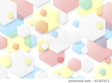 五顏六色的六角形瓷磚背景材料 92167811