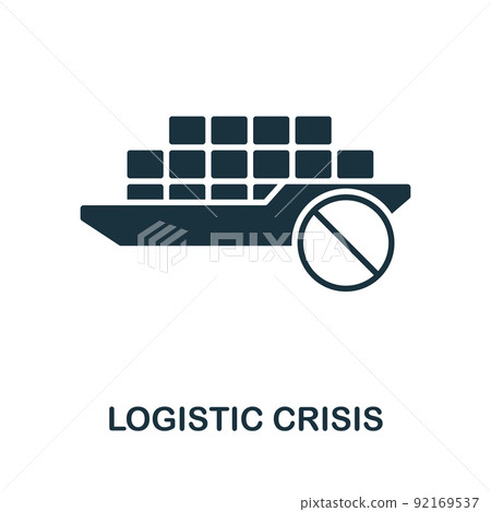 Logistic Crisis icon. Monochrome simple line Economic Crisis icon for templates, web design and infographics 92169537