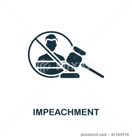 Impeachment icon. Monochrome simple line Economic Crisis icon for templates, web design and infographics 92169538