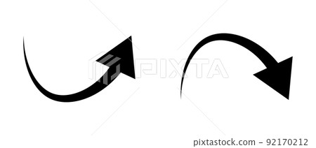 An ascending arrow and a decreasing arrow. vector. An ascending arrow and a decreasing arrow. vector. 92170212