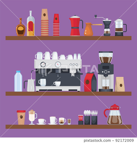 Barista Coffee Flat Composition 92172009