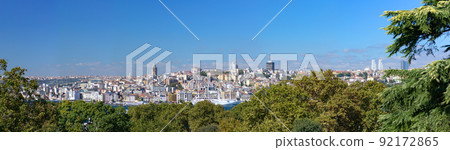 Galata tower istambul sea view panorama summer day 92172865
