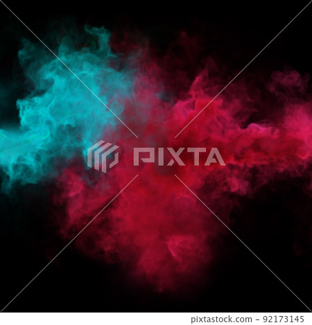 Blue and Red mystery smoke texture on a black Blue and Red mystery smoke texture on a black 92173145