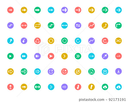 Set of simple arrow icons / flat, design, colorful 92173191