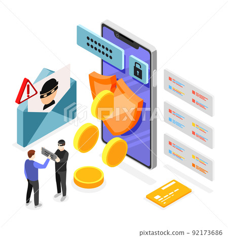 Phishing Isometric Background 92173686