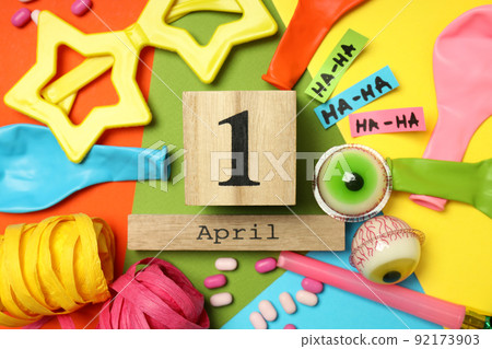 Concept of International 1st April Fool's Day Concept of International 1st April Fool's Day 92173903