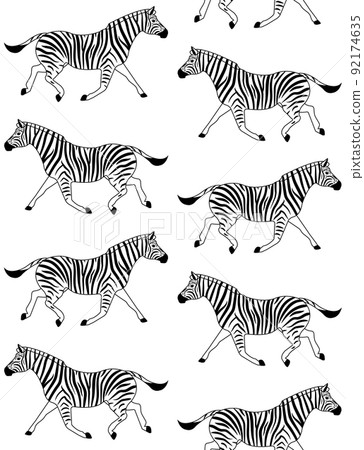Vector seamless pattern of flat zebra - Stock Illustration [92174635 ...