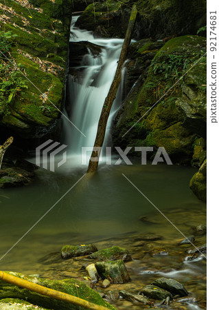 Yakushi no Taki in the clear river 92174681