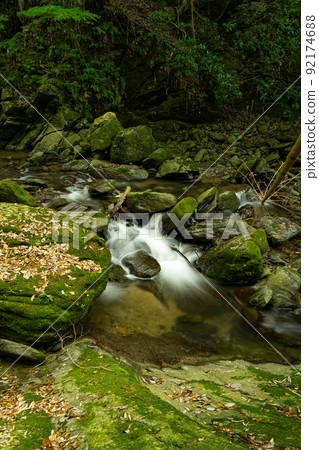 Yakushi no Taki in the clear river 92174688