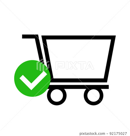 Shopping cart and checkmark 92175027