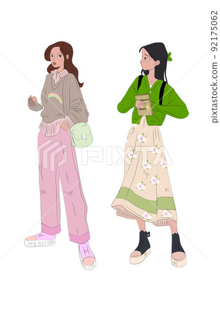 Student life. Young people activities. Set of college student, pupil concept. 92175062