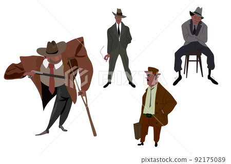 Mafia characters. Gangsters Criminal Mobsters Set, American Mafia Criminal Characters 92175089