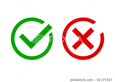 Checkmark and crossmark icon set Checkmark and crossmark icon set 92175367