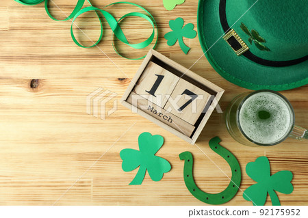 Different St.Patrick's Day accessories, space for text 92175952