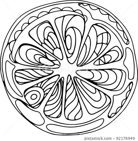 Lemon doodle single object isolate on white. Vector illustration. 92176949