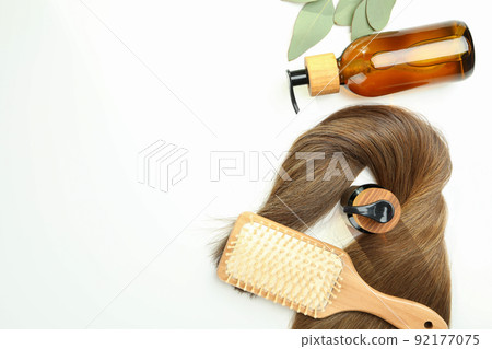 Concept of hair care on white background 92177075