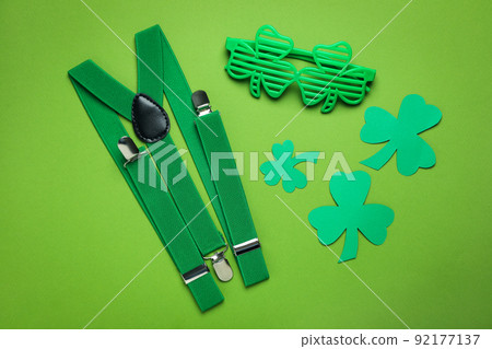 Different accessories for St.Patrick's Day, top view Different accessories for St.Patrick's Day, top view 92177137